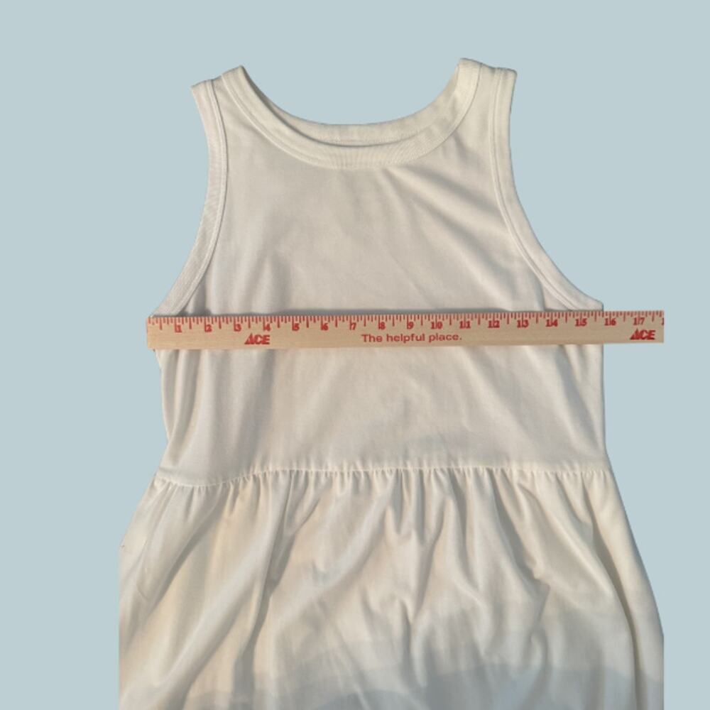 A New Day White High Neck Flowy Tank Maxi Dress Gathered Waist Size Medium - Picture 3 of 6